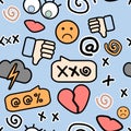 Pattern with cyberbullying stickers Royalty Free Stock Photo
